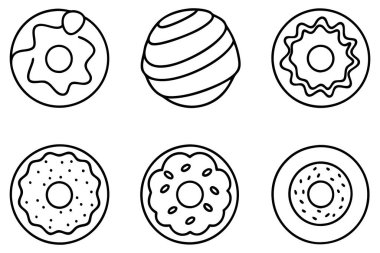 Donut çizimi lezzetli tatlı çizimi