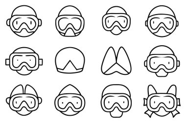 Şnorkelle yüzen maske çizimi