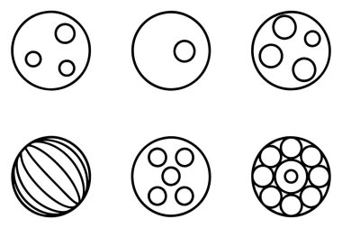 Snooker topu simgesi çizgisi çizimi