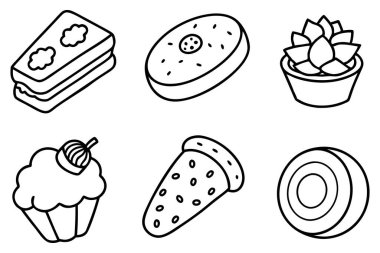 Tasarım için abur cubur çizgisi çizimleri