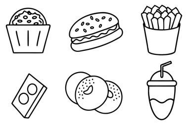 Dekorasyon için abur cubur çizimleri