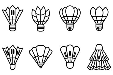 Shuttlecock simge satırı sanat temiz illüstrasyon