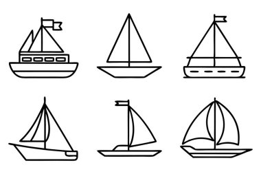 Yelkenli ikonu çizim çizimi