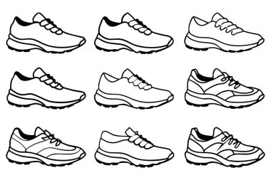 Koşu ayakkabıları çizimi sanat eseri minimumu