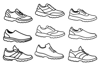 Koşu ayakkabısı çizgisi sanat dinamik bileşimi