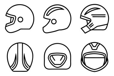 Yarış miğferi simgesi çizgisi çizimi