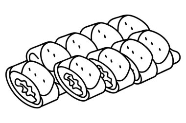 Çin böreği çizgisi sanat yemekleri çizimi