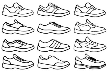 Tenis ayakkabısı çizgisi sanat minimalist tasarımı