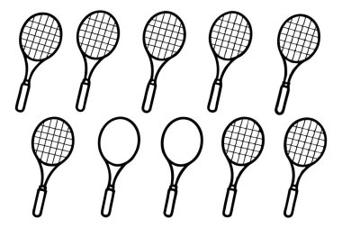 Tenis raketi ve top çizgisi sanat tasarımı