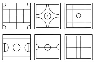 Tenis kortu çizimi resim çizimi