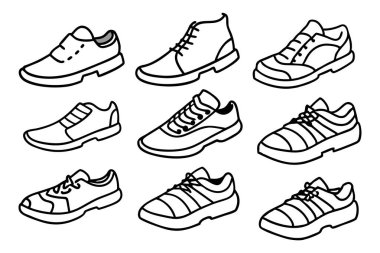 Ağırlık kaldıran ayakkabılar sanat eseri hatları.