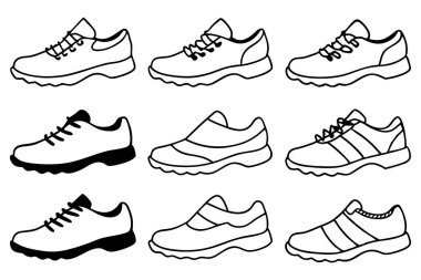 Halter ayakkabı çizgisi sanat tasarımı konsepti