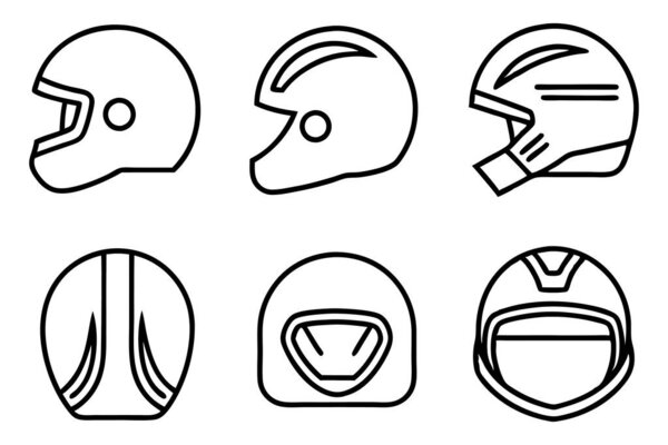 Racing helmet icon line art graphic