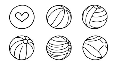 Yaz eğlencesi ve rahatlama için plaj topu çizgisi tasarımı