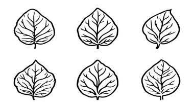 Basil yaprağı çizgisi sanat illüstrasyonu doğa monokrom sanat kavramından esinlenmiştir