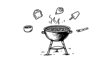 Arka bahçe partisi daveti için barbekü hattı tasarımı