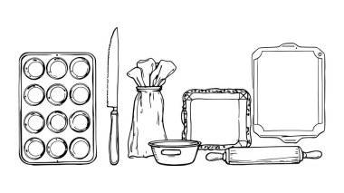 Temalı grafikler için fırın araçları koleksiyonu