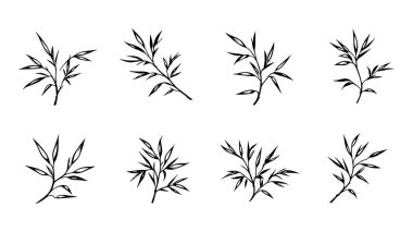 Kül yaprağı çizgisi minimalist sanatsal çizim dekor için mükemmel