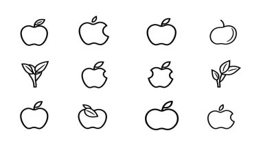 Modern dekor için Apple çizgisi sanat tasarımı minimalistik tasarımı