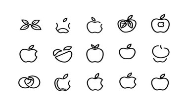 Basit hatları olan Apple çizgisi sanat illüstrasyonu zarif çizimi