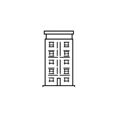 Apartman inşa çizgisi sanat ayrıntılı dış perspektif