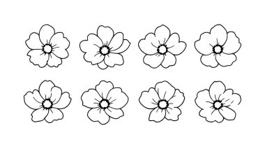 Anemon çizgisi duvar dekorasyonu için ayrıntılı minimalist tasarım