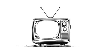 Eski bir antika televizyon hattı yaratıcı nostaljik sanat tasarımı.