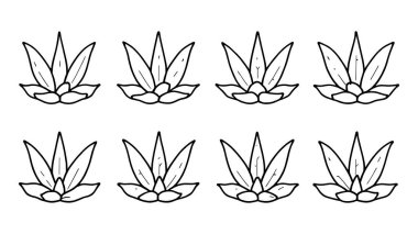 Aloe çiçek hattı sanat illüstrasyonu dekorasyon için minimalist tasarım