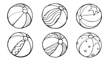 Plaj topu çizgisi çizimleri plaj günlerini canlandırıyor.