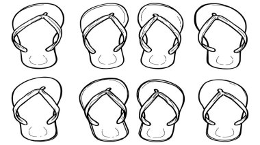 Plaj terlikleri üst görünüm sanatı en düşük düzeyde