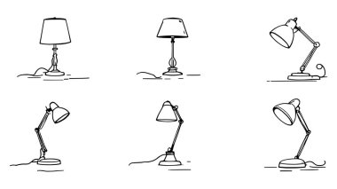 Masa lambası çizgisi ev ofisi için yaratıcı ışıklandırma konsepti