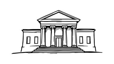 Zarif mimari detaylarla saray inşa çizgisi çizimi