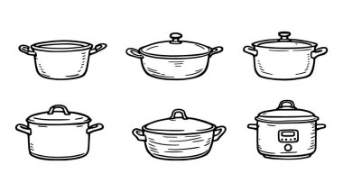 Pişirme Ot Vektörü satırı sanat ayrıntılı minimalist mutfak aracı çizimi