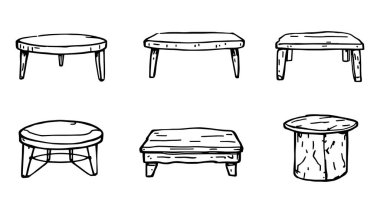 Çağdaş ev dekorasyonu için kahve masası çizgisi zarif tasarımı