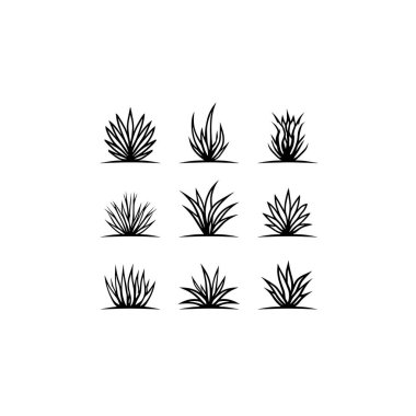 İlk Çim Çizgisi Sanat Basit botanik çizim konsepti