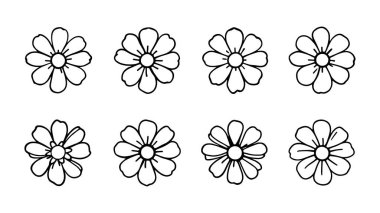 Ateşli birkaç çizgi çizimi. Karmaşık çiçek desenleri ve şekilleri sergiliyor.