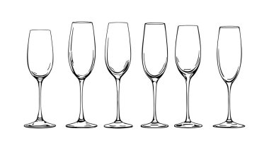 Kristal Şampanya Flüt Hattı Sanat Çizgisi Rafine edilmiş minimalist güzellik