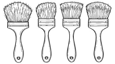 büyük tek boya fırçası çizimi