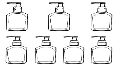 mavi sıvı sabun dağıtıcı çizimi