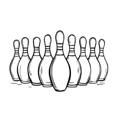 Bowling iğne hattı sanatı basit temiz tasarım zarif modern stil