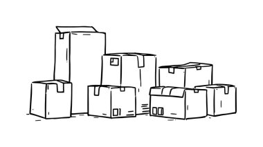 Modern nakliye hizmetleri için kutu paketi dağıtım hattı sanat biçimi