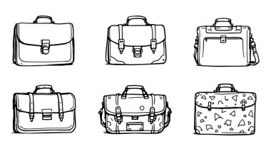 Evrak çantası çizimi profesyonel çizim yaratıcı ofis ekipmanları tarzı