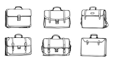 Evrak çantası çizgisi sanat grafik modern ofis simgesi vektör tasarımı