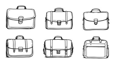 Evrak çantası çizgisi sanat illüstrasyon işi basit özet çizimi yaratıcı sanat