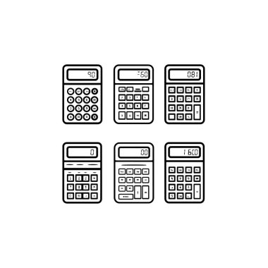 Hesap makinesi çizgisi yaratıcı dijital çalışma alanı illüstrasyonu