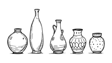 Ayrıntılı Seramik Vazo Çizgisi Resimlerinin Güzelliği