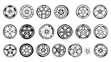 Car Rim çizgisi sanat vektörü çizimi