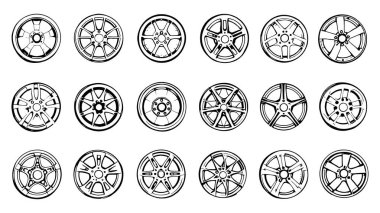Car Rim çizgisi sanat vektörü çizimi
