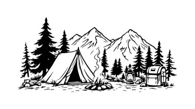 Orman Kampı Resim Hattı. Ormanın derinliklerinde rahatlama sanatı.