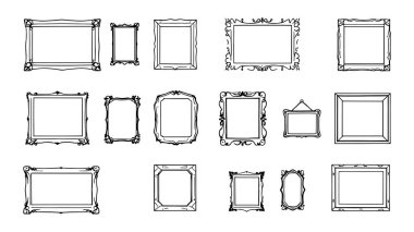 çerçeve çizgisi sanat vektörü çizimi